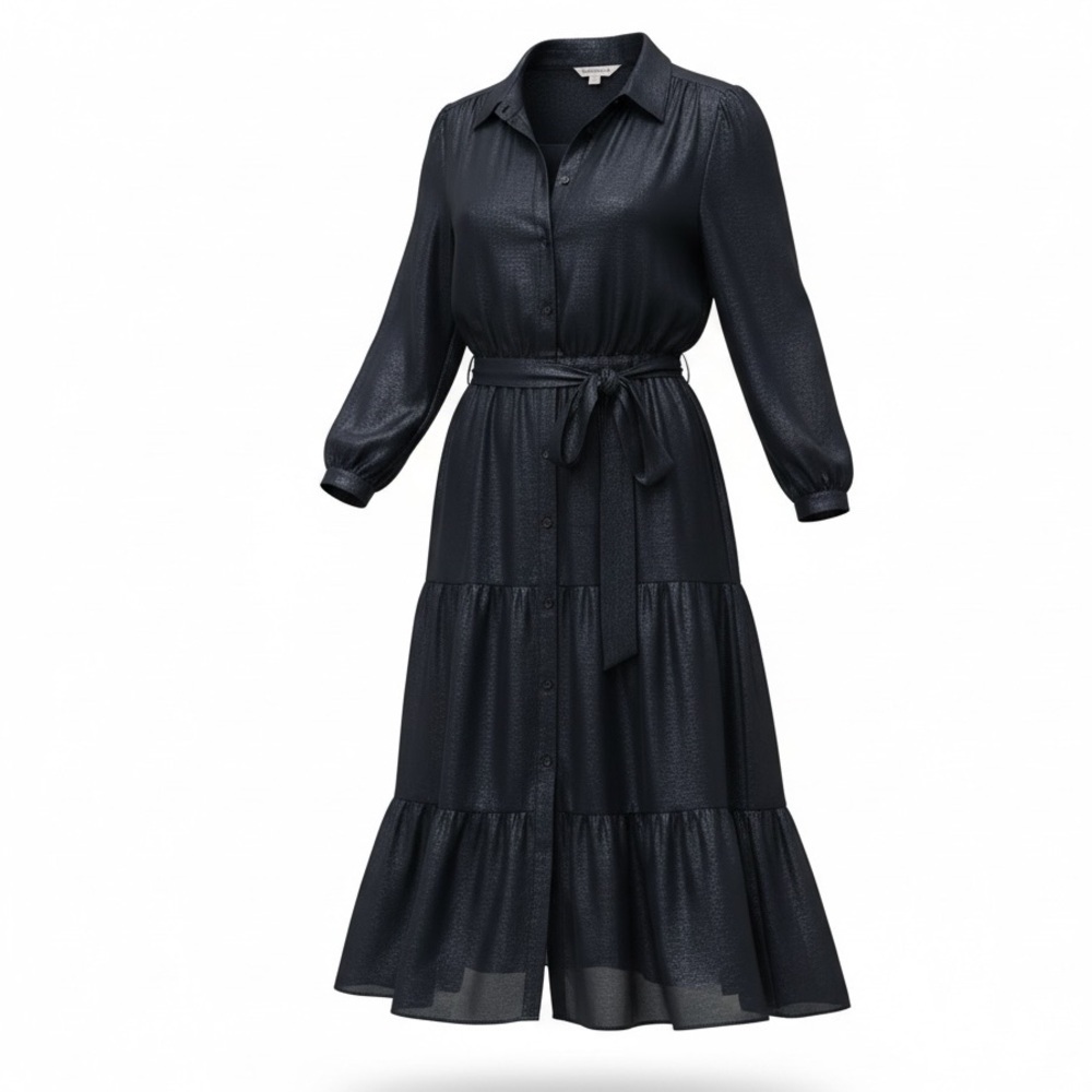 Nanette Lepore NWT navy shimmer shirt dress, size 4
